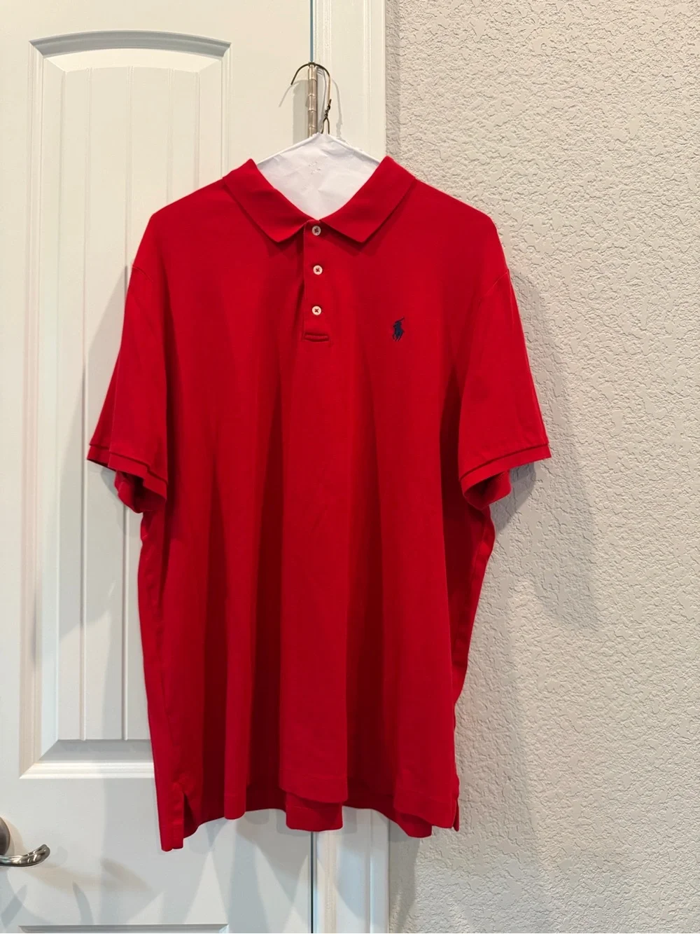 Red Polo Shirt with Classic Embroidered Logo - Men